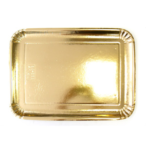 65191. Поднос картонный ЭЛИТ прямоуг.золот.39,5x29,5 см. (пакет 80 шт.)