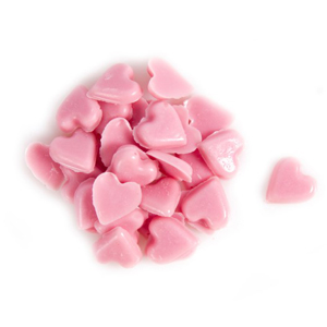D78413. Украшение шоколадное Сердца розовые (короб 600 г.)