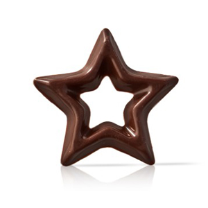D77134. Украшение шоколадное Звезда темная (короб 304 шт.)
